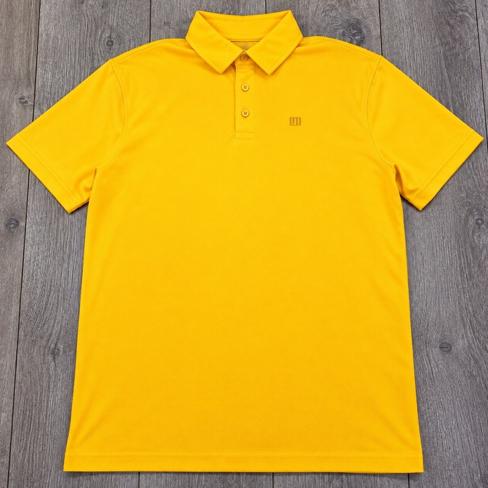 Loudmouth Polo Shirt Mens Medium Yellow Short Sleeve Golf Performance Solid
